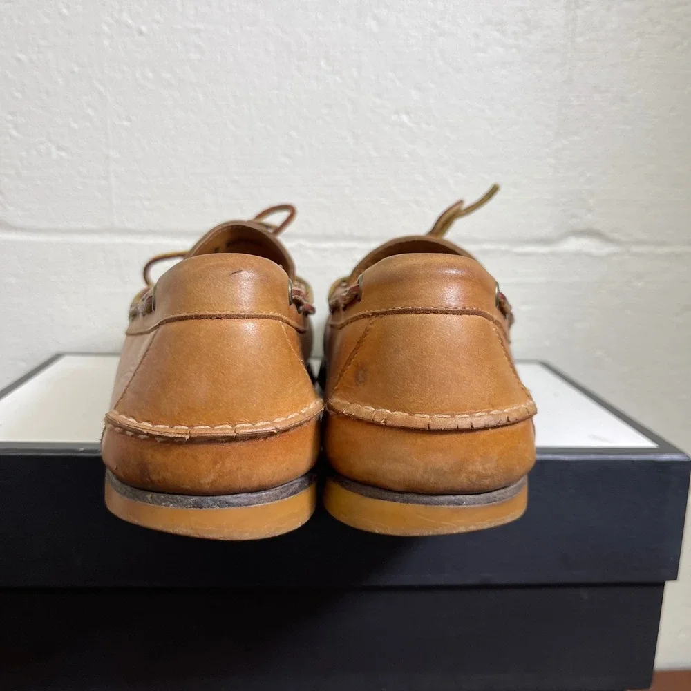 LL Bean Signature 297560 Moc Brown Leather Casual Loafer Slip On Mens Size 13 D
